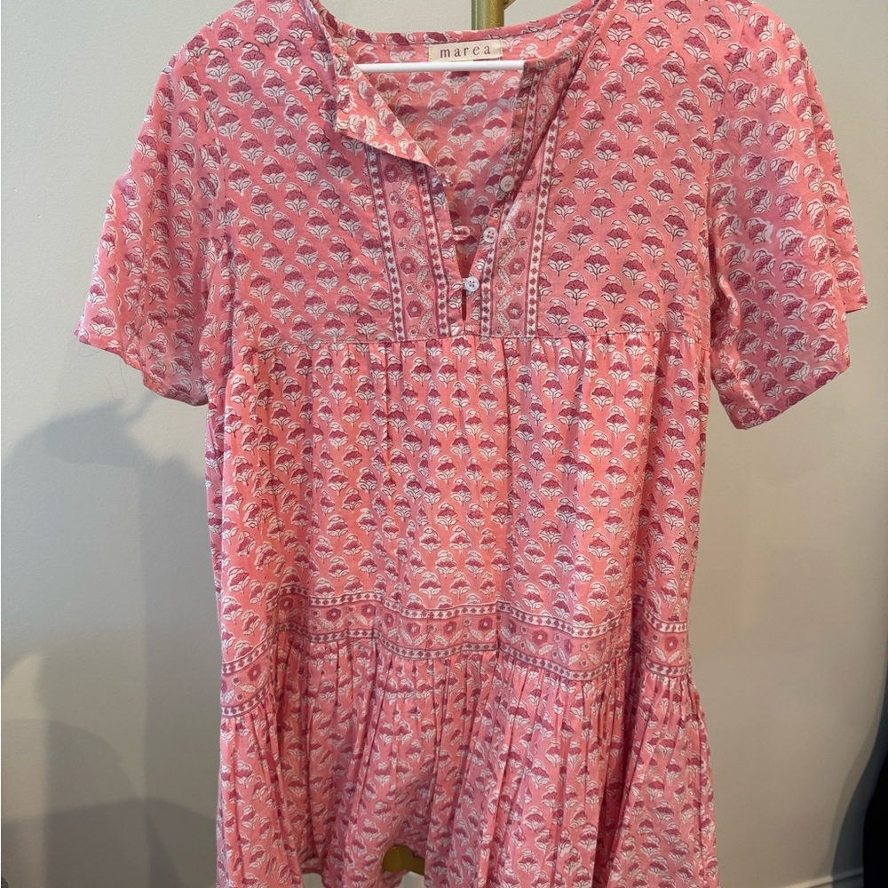 MAREA Pink Patterned Mini Dress